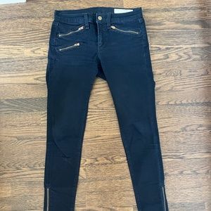 Rag & Bone Dark Blue Moto Skinny Jeans